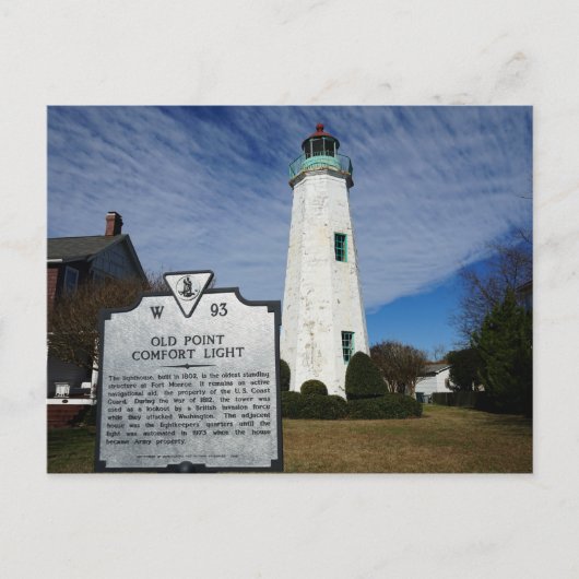 Old Point Comfort Lighthouse - Hampton, Virginia Postkarte (Vorderseite)