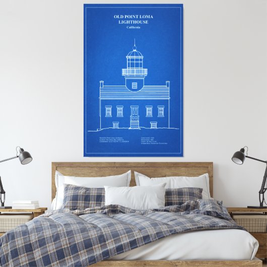 Old Point Loma Lighthouse - Kalifornien - AD Leinwanddruck (Insitu (Schlafzimmer))