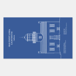 Old Point Loma Lighthouse - Kalifornien - AD Rechteckiger Aufkleber