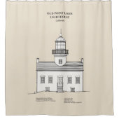 Old Point Loma Lighthouse - Kalifornien - SBD Duschvorhang (Vorderseite)