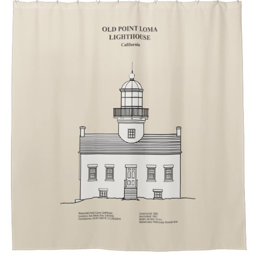 Old Point Loma Lighthouse - Kalifornien - SBD Duschvorhang (Vorderseite)
