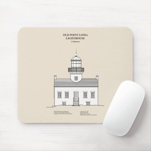 Old Point Loma Lighthouse - Kalifornien - SBD Mousepad (Mit Mouse)