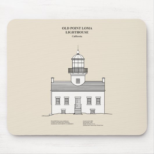 Old Point Loma Lighthouse - Kalifornien - SBD Mousepad (Vorne)