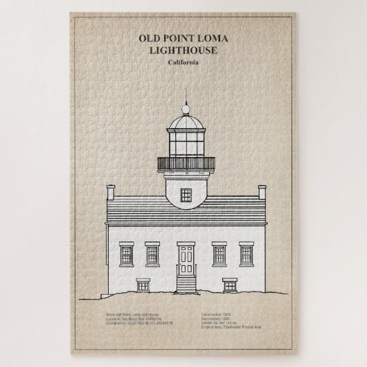 Old Point Loma Lighthouse - Kalifornien - SBD Puzzle (Vertikal)