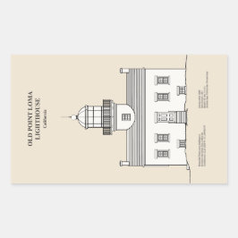 Old Point Loma Lighthouse - Kalifornien - SBD Rechteckiger Aufkleber