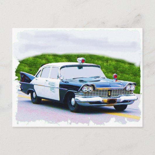 Old_police_car Plymouth Postkarte (Vorderseite)