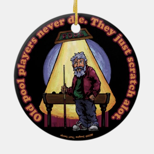 Old Pool Player Keramikornament (Hinten)