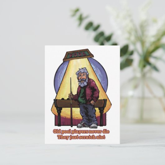 Old Pool Player Postkarte (Stehend Vorderseite)