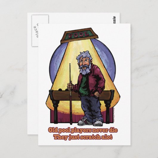 Old Pool Player Postkarte (Vorne/Hinten)