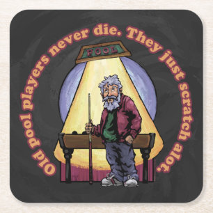 Old Pool Player Rechteckiger Pappuntersetzer