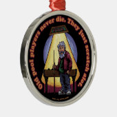 Old Pool Player Silbernes Ornament (Rechts)