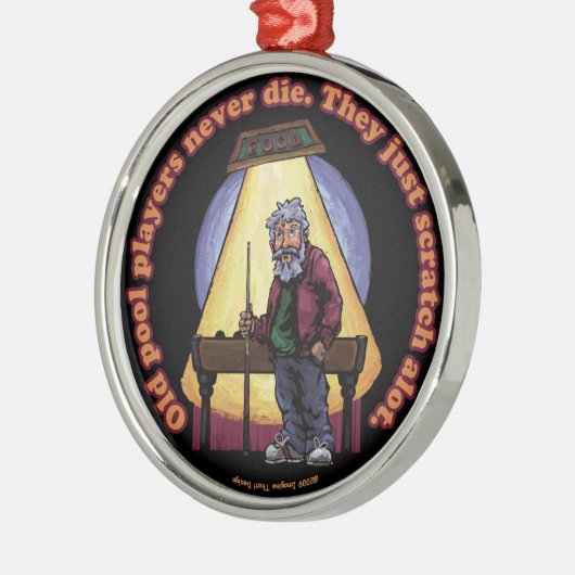 Old Pool Player Silbernes Ornament (Links)
