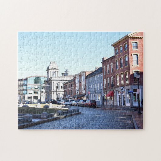 Old Port Portland ME Maine Cobblestone Street Puzzle (Horizontal)