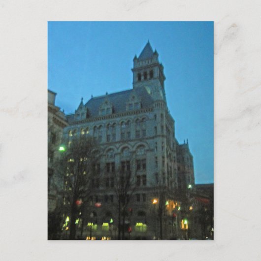 Old Post Office, Night Washington DC Postkarte (Vorderseite)