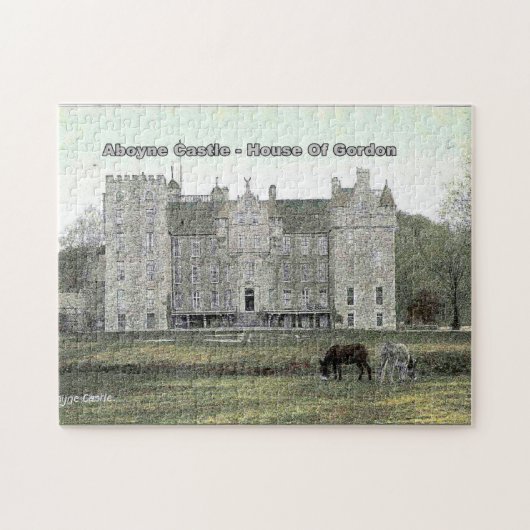 Old Postcard Aboyne Castle - Scottish Gordon Clan Puzzle (Horizontal)