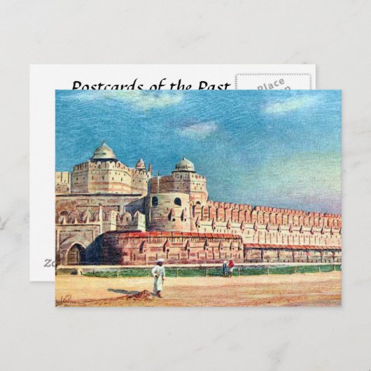 Old Postcard - Agra Fort, Indien Postkarte (Vorne/Hinten)