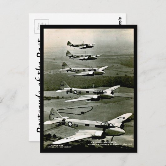 Old Postcard - Airspeed "Oxfords" - Trainer-Flugze Postkarte (Vorne/Hinten)