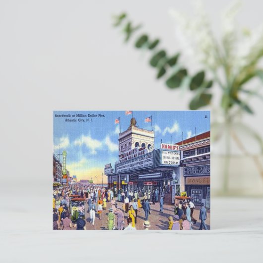 Old Postcard - Atlantic City, New Jersey, USA Postkarte (Stehend Vorderseite)