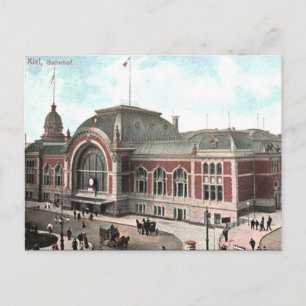 Old Postcard - Bahnhof, Kiel, Deutschland Postkarte