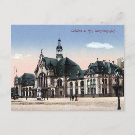Old Postcard - Bahnhof, Koblenz, Deutschland Postkarte (Vorderseite)