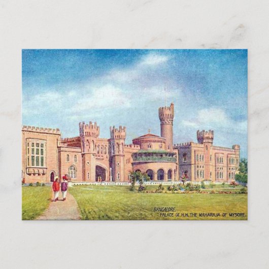 Old Postcard, Bangalore (Bengaluru), Indien Postkarte (Vorderseite)