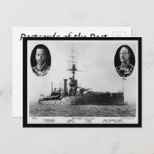 Old Postcard - Battleship HMS Ajax Postkarte (Vorne/Hinten)
