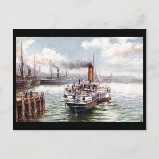 Old Postcard - Belfast Harbour Postkarte (Vorderseite)