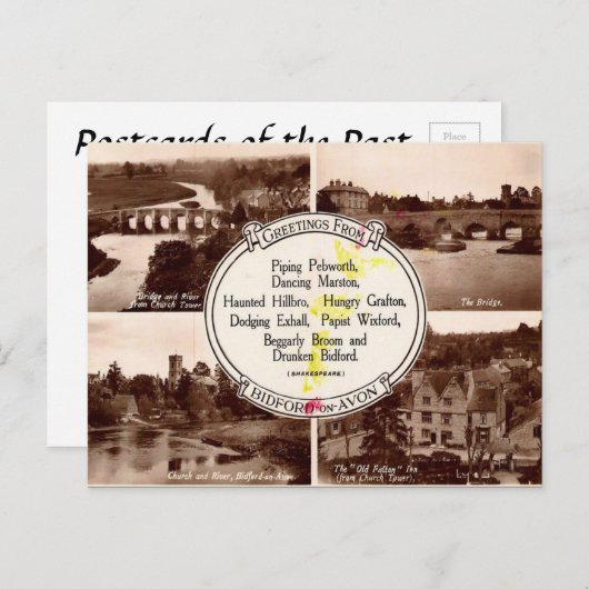Old Postcard - Bidford-on-Avon, Warwickshire Postkarte (Vorne/Hinten)