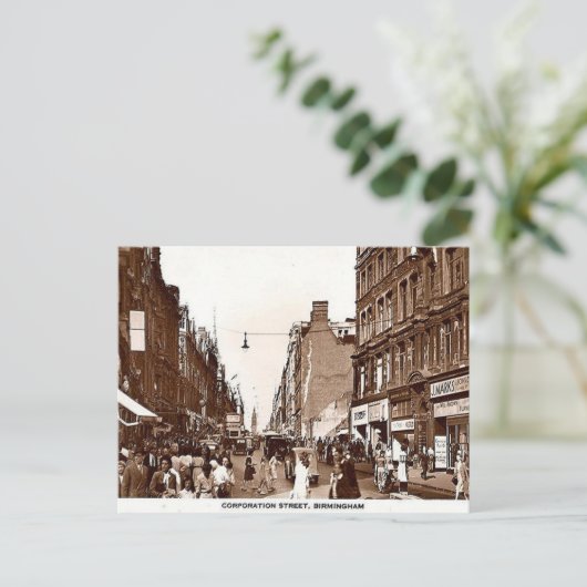 Old Postcard, Birmingham, Corporation St c1950 Postkarte (Stehend Vorderseite)