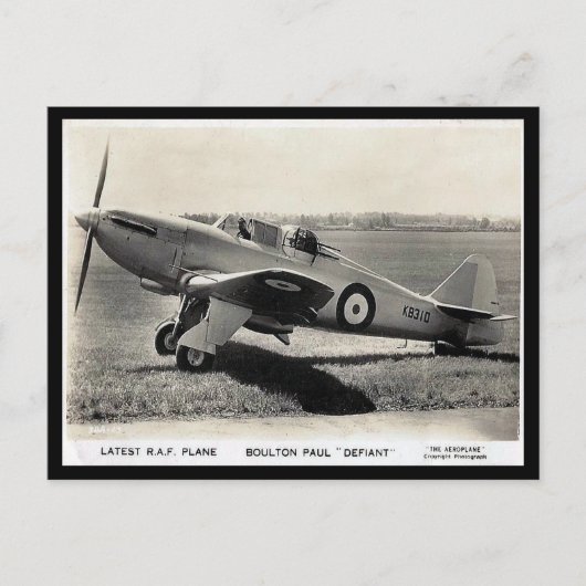 Old Postcard - Boulton Paul "Defiant" Postkarte (Vorderseite)