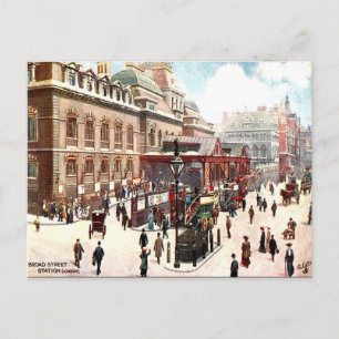 Old Postcard - Broad Street Station, London Postkarte