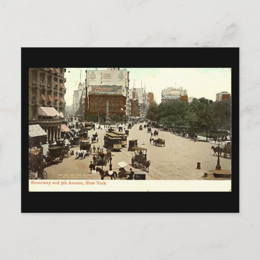 Old Postcard, Broadway & 5th Ave, New York City Postkarte (Vorderseite)