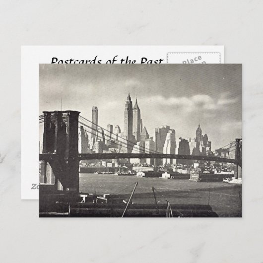 Old Postcard - Brooklyn Bridge, NYC Postkarte (Vorne/Hinten)