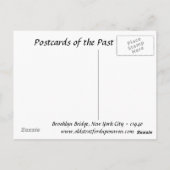 Old Postcard - Brooklyn Bridge, NYC Postkarte (Rückseite)