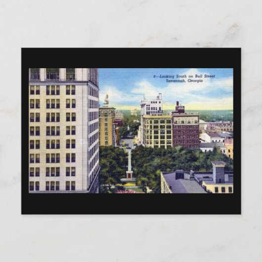 Old Postcard - Bull St, Savannah, Georgia Postkarte (Vorderseite)