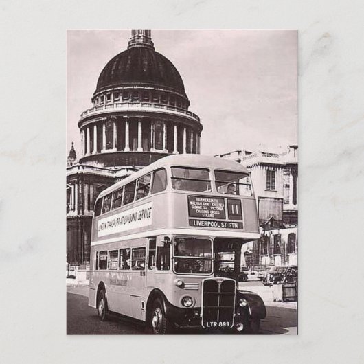 Old Postcard - Bus am St. Paul's Cathedral, London Postkarte (Vorderseite)