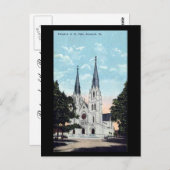 Old Postcard, Cathedral, Savannah, Georgia, USA Postkarte (Vorne/Hinten)