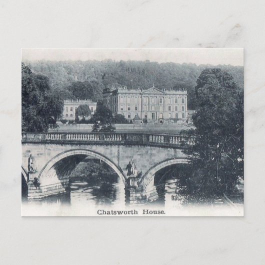 Old Postcard - Chatsworth House, Derbyshire Postkarte (Vorderseite)