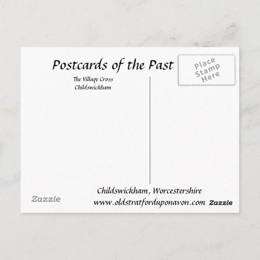 Old Postcard - Childswickham, Worcestershire Postkarte (Rückseite)
