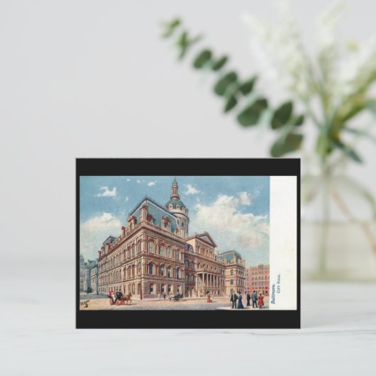 Old Postcard - City Hall, Baltimore, Maryland Postkarte (Stehend Vorderseite)