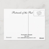 Old Postcard, City Hall, Savannah, Georgia Postkarte (Rückseite)