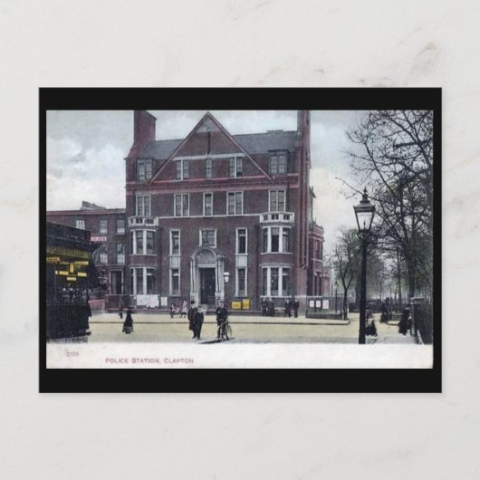 Old Postcard - Clapton Police Station, London Postkarte (Vorderseite)