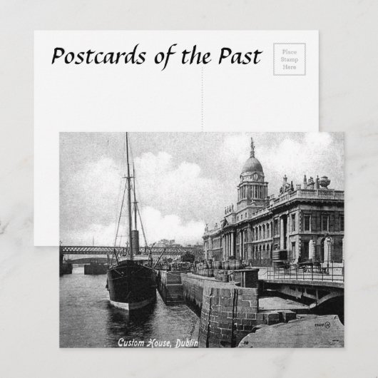 Old Postcard - Custom House, Dublin Postkarte (Vorne/Hinten)