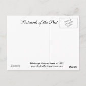 Old Postcard, Edinburgh, Princes Street im Jahre 1 Postkarte (Rückseite)