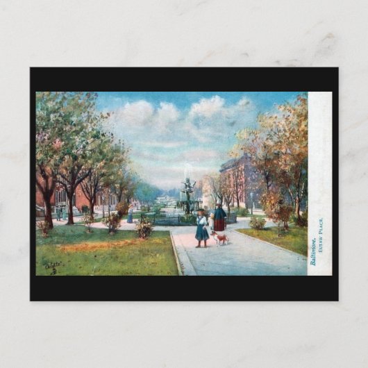 Old Postcard - Eutaw Place, Baltimore, Md. Postkarte (Vorderseite)