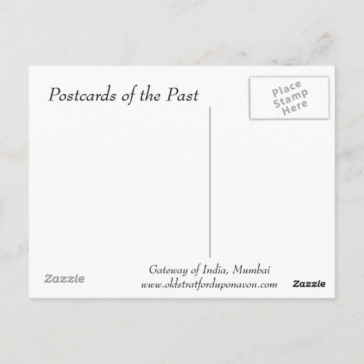 Old Postcard - Gateway of India, Mumbai Postkarte (Rückseite)