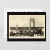 Old Postcard, George Washington Bridge, New York C Postkarte (Vorne/Hinten)