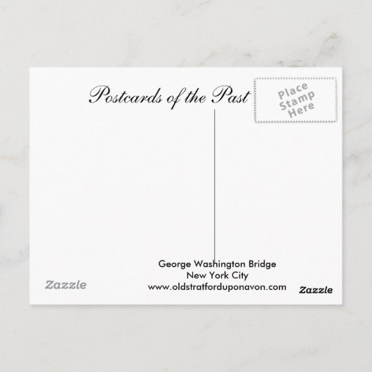 Old Postcard, George Washington Bridge, New York C Postkarte (Rückseite)