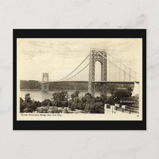 Old Postcard, George Washington Bridge, New York C Postkarte (Vorderseite)