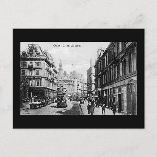 Old Postcard, Glasgow, Charing Cross Postkarte (Vorderseite)